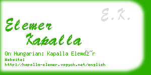 elemer kapalla business card